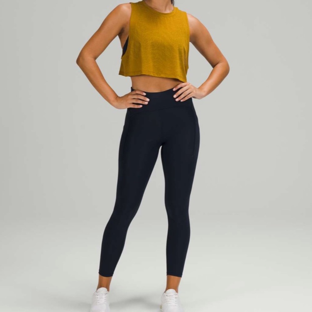 NWOT Lululemon Power Thru High Rise Tight 25" in True Navy